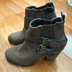 Olive Green Heeled Booties